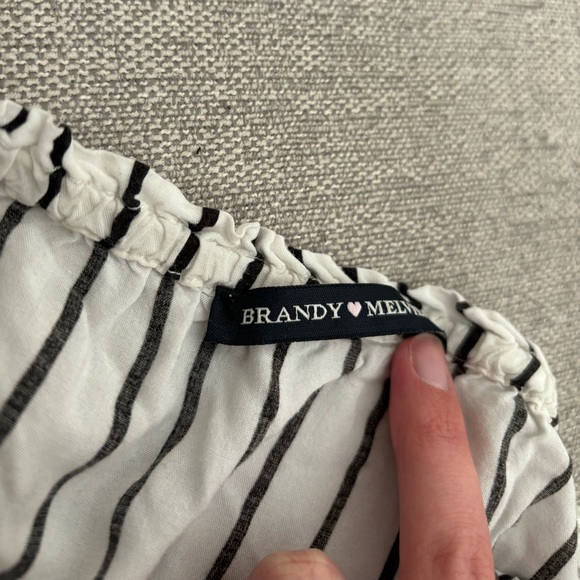 BRANDY MELVILLE Striped Maura Off The Shoulder Top - Picture 3 of 3